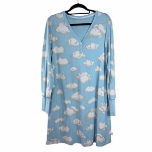 Nick & Nora Women’s Sky Blue Cloud 9 Pajama Dress Night Shirt Sz‎ XL